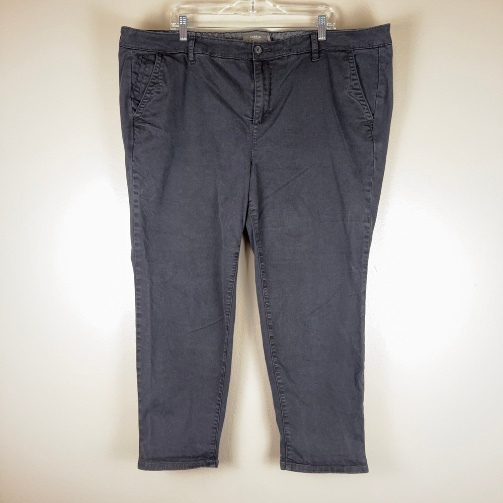 Torrid Womens High Rise Jegging Pants Size 24 Gray Cropped Chino Stretch Tapered